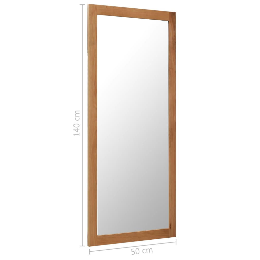vidaXL Wall Mirror Bathroom Mirror Wardrobe Mirror for Door Solid Oak Wood