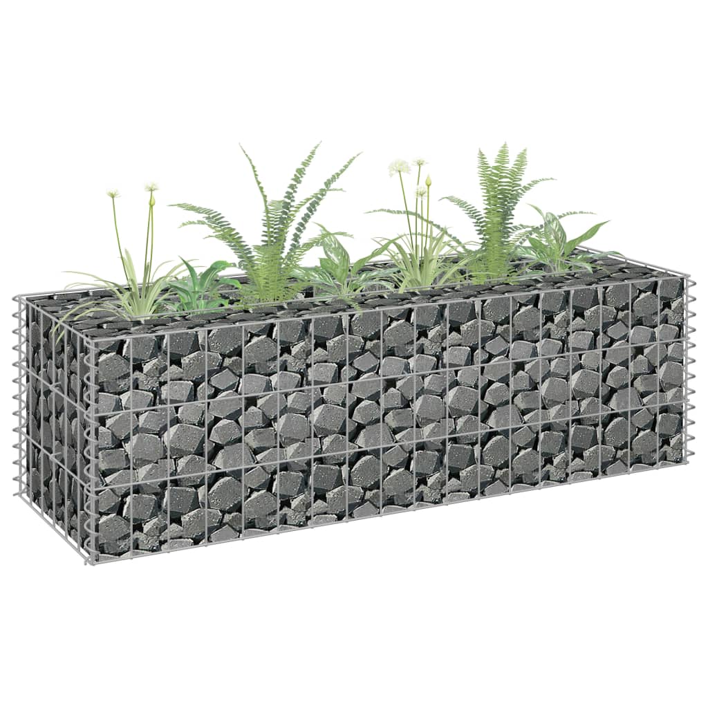 vidaXL Gabion Raised Bed Galvanized Steel 141.7"x11.8"x3.9"