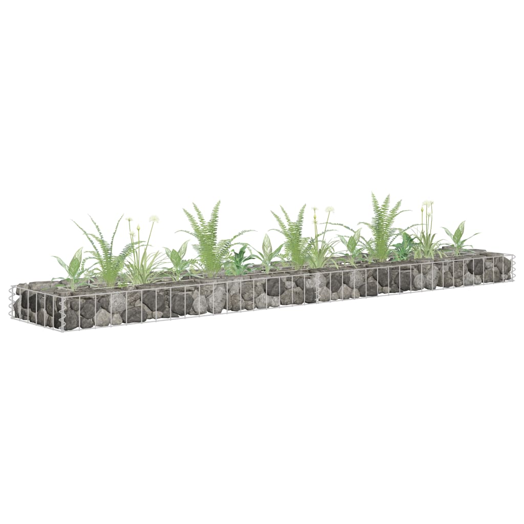 vidaXL Gabion Raised Bed Galvanized Steel 141.7"x11.8"x3.9"