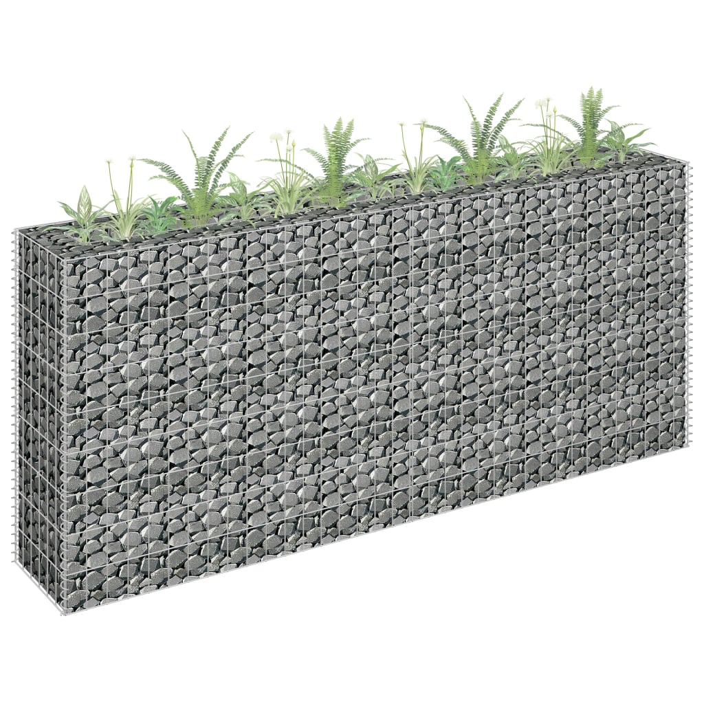 vidaXL Gabion Raised Bed Galvanized Steel 141.7"x11.8"x3.9"