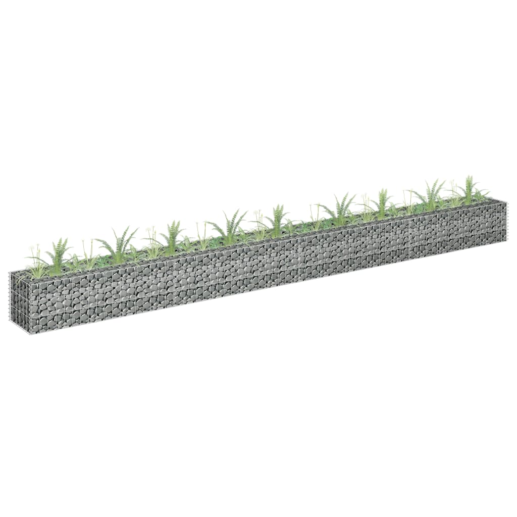 vidaXL Gabion Raised Bed Galvanized Steel 141.7"x11.8"x3.9"