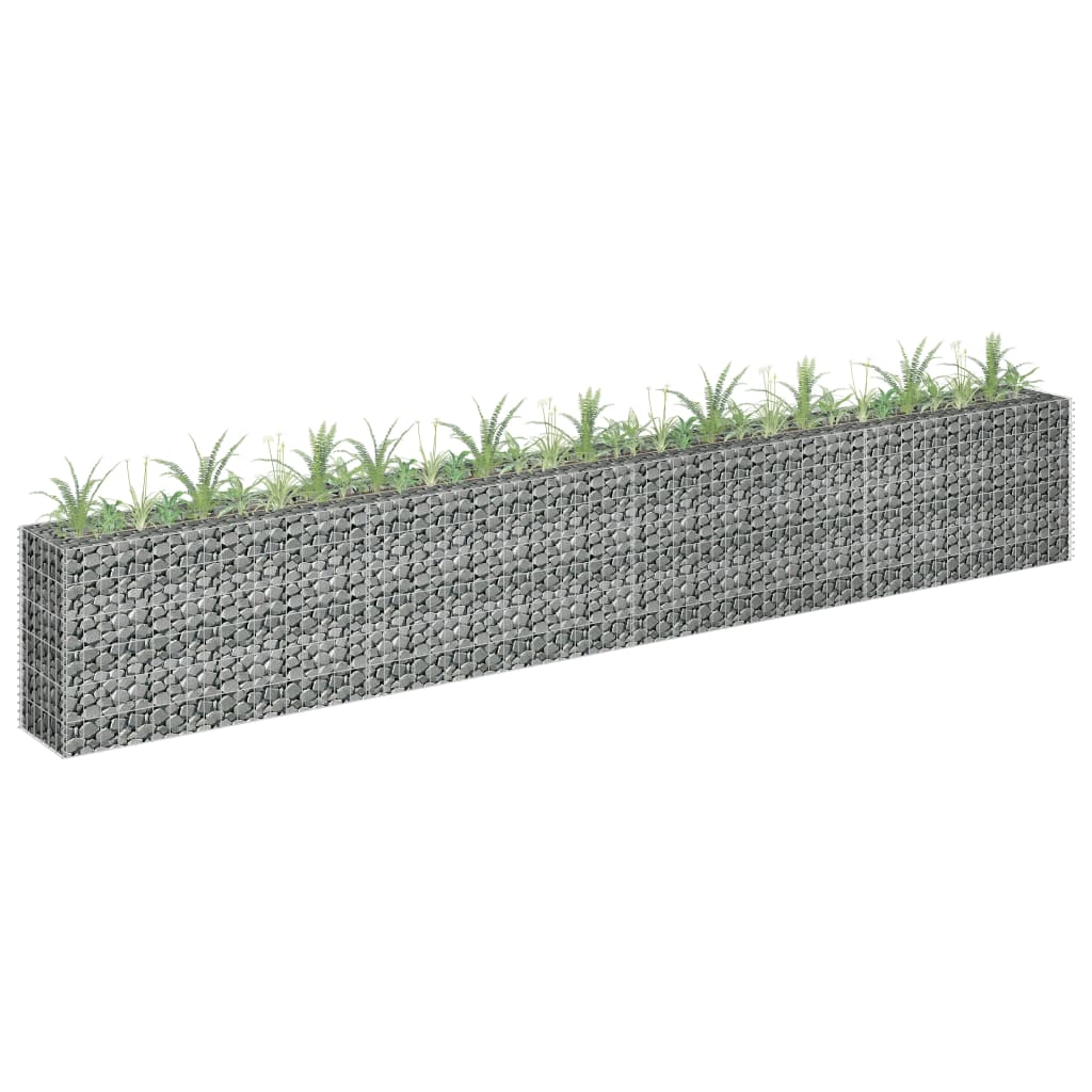 vidaXL Gabion Raised Bed Galvanized Steel 141.7"x11.8"x3.9"
