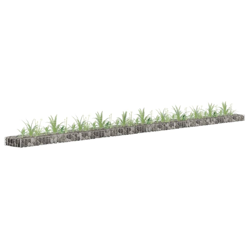 vidaXL Gabion Raised Bed Galvanized Steel 141.7"x11.8"x3.9"