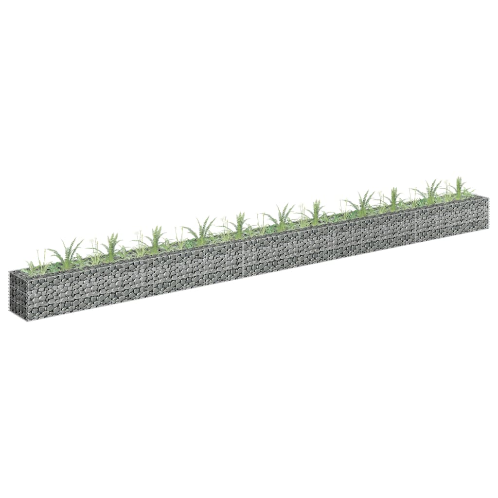 vidaXL Gabion Raised Bed Galvanized Steel 141.7"x11.8"x3.9"