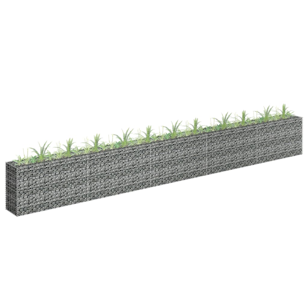 vidaXL Gabion Raised Bed Galvanized Steel 141.7"x11.8"x3.9"