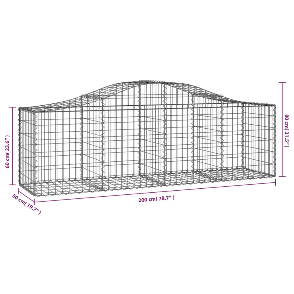 vidaXL Gabion Basket Arched Gabion Basket Planter for Flower Galvanized Iron