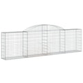 vidaXL Arched Gabion Baskets 3 pcs 118.1"x11.8"x31.5"/39.4" Galvanized Iron