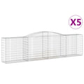 vidaXL Arched Gabion Baskets 5 pcs 157.5"x19.7"x39.4"/47.2" Galvanized Iron