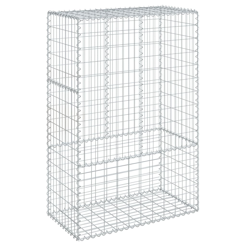 vidaXL Gabion Basket with Cover 39.4"x19.7"x39.4" Galvanized Iron