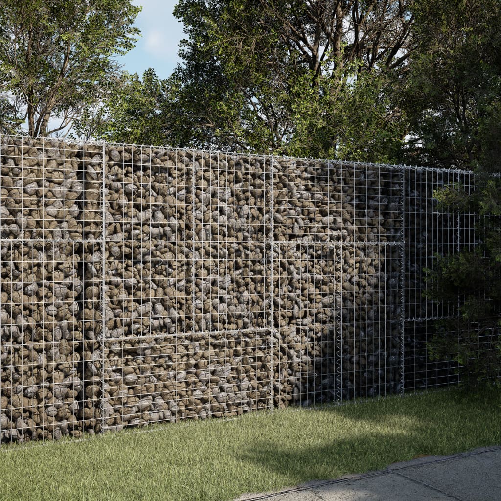 vidaXL Gabion Basket with Cover 39.4"x19.7"x39.4" Galvanized Iron
