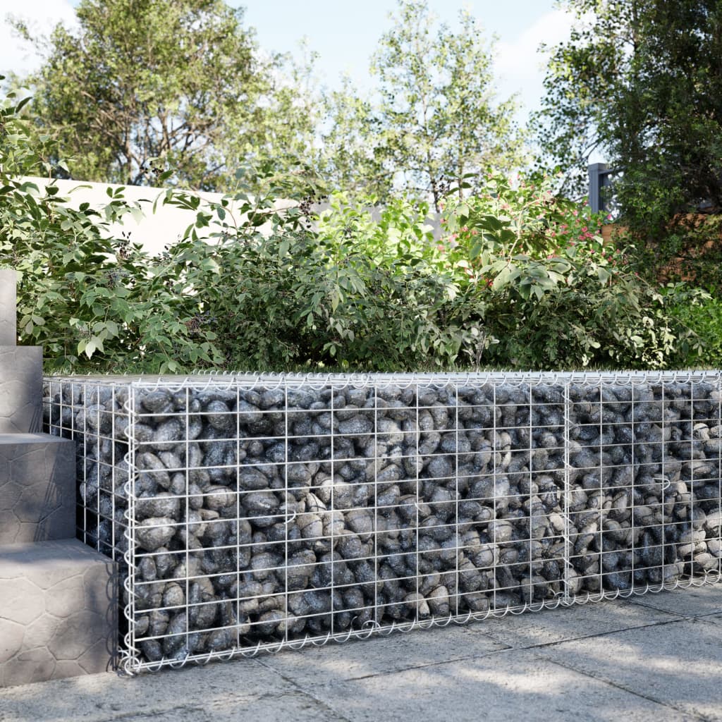 vidaXL Gabion Basket with Cover 39.4"x19.7"x39.4" Galvanized Iron