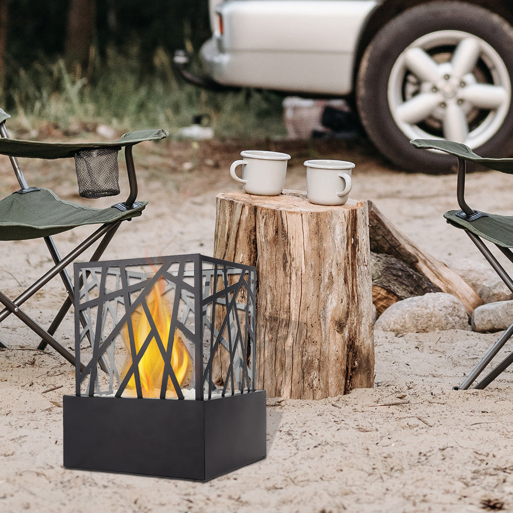 JHY DESIGN Portable Fire Pit Bowl 29cm H – Clean-Burning Bio Ethanol, Ventless, Indoor/Outdoor