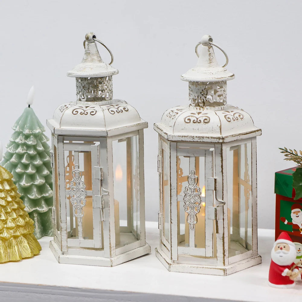 10 inch High Vintage Style Hanging Lantern（Set of 2 ）
